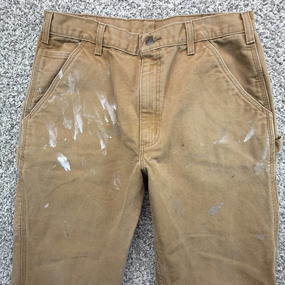Carhartt‎ Mens B11 BRN Dungaree Fit Carpenter Pants Brown Size 34x32 (Fits33x30)